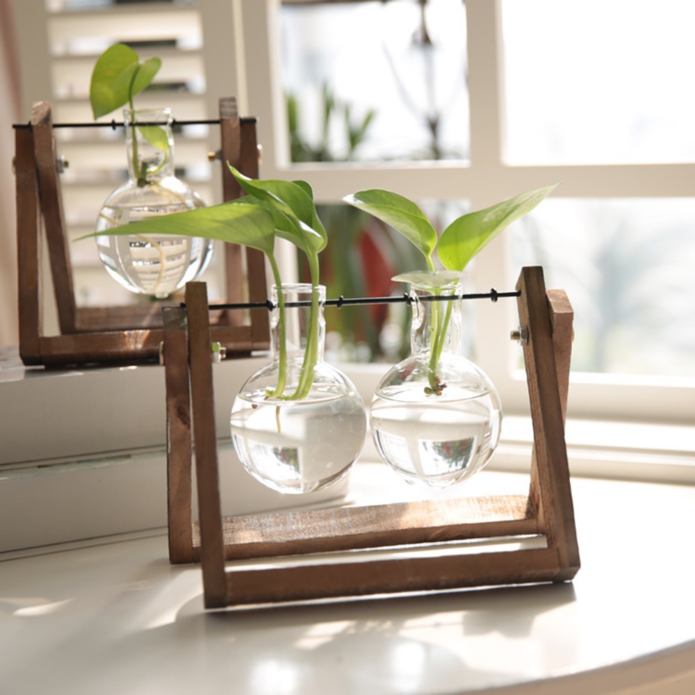 Vas Kaca Kayu Gantung Kreatif, - Propagation Station Vase ulasan dan harga